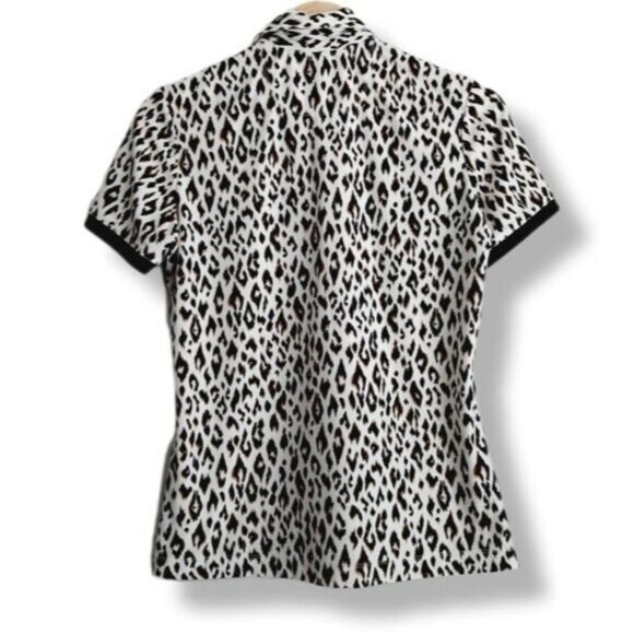 GREG NORMAN PLAYDry Golf Shirt Animal Jaguar Print Sz S - Picture 2 of 8